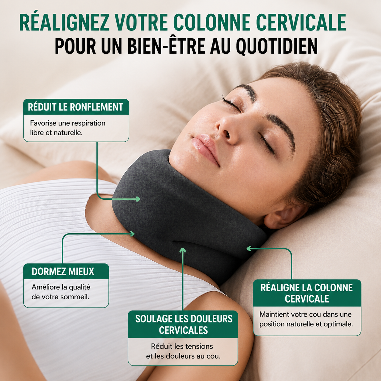 FisioAlign - Support Cervical Pour le Sommeil